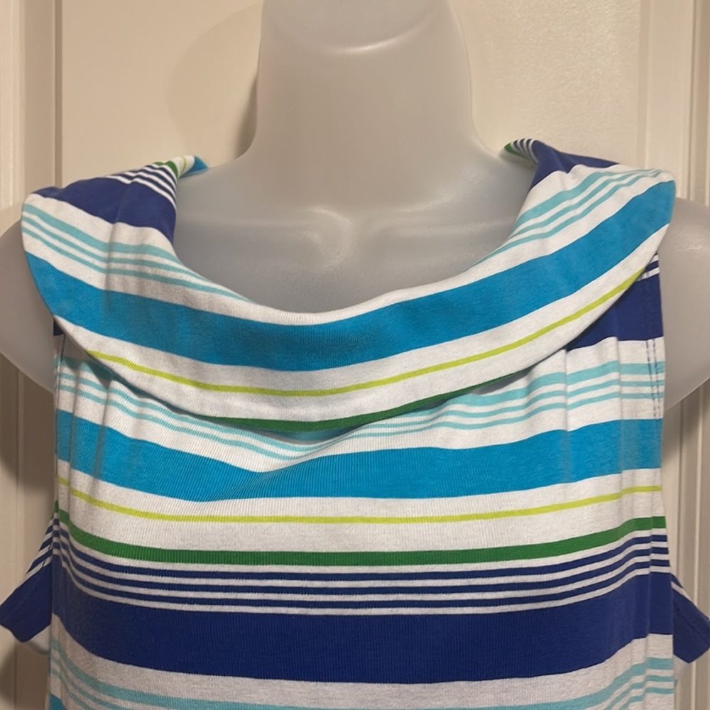 Rafaela top  white blues and green size L - Picture 2 of 6